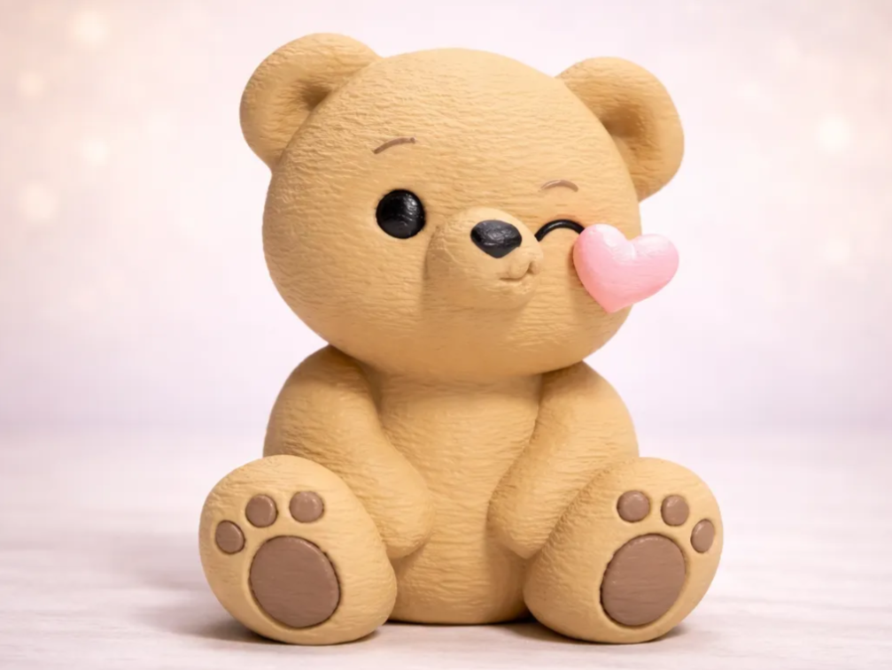 Teddybeer met hart en kus
