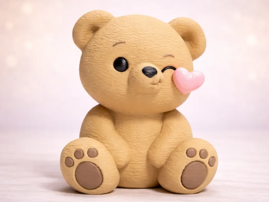 Teddybeer met hart en kus
