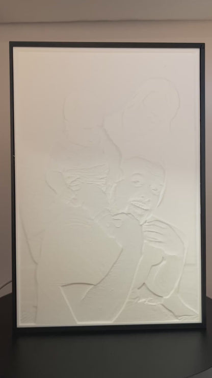 Verlichte 3D lithofaan gepersonaliseerd met eigen foto